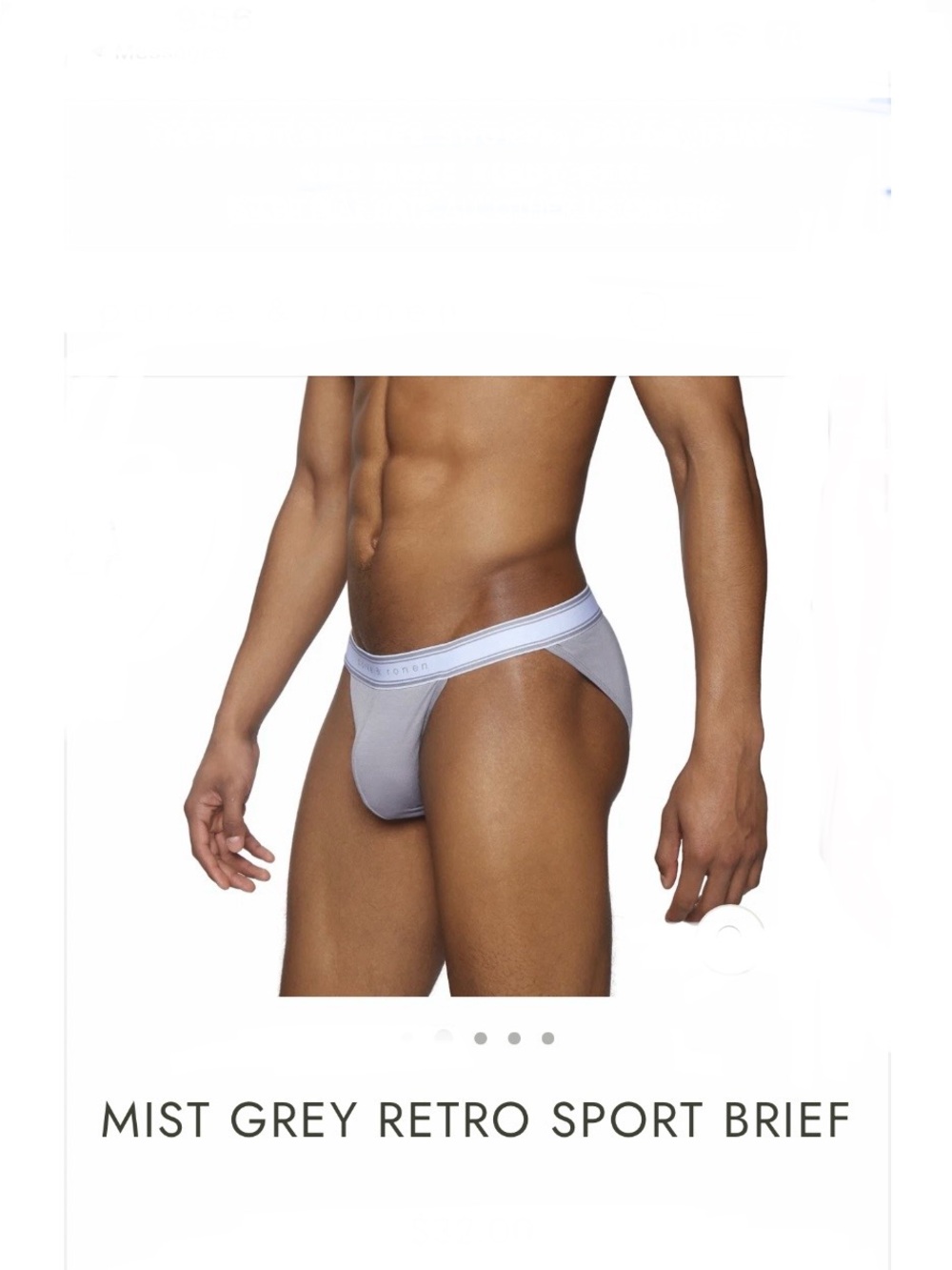 Parke & Ronen Men’s Briefs in Light Gray - Picture 5 of 5